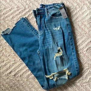High-rise slim straight jeans with vintage stretch